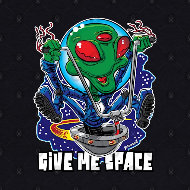 Give Me Space Alien UFO with Handlebars by eShirtLabs